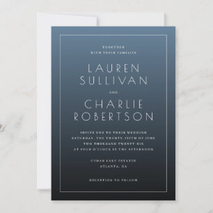 Elegantes typografisches Navyblau Einladung