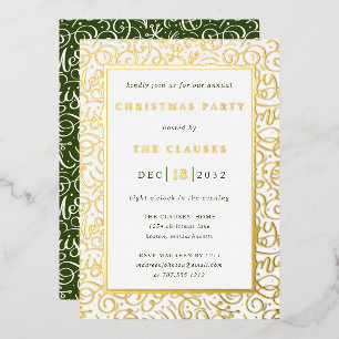 Elegantes Typografisches Weihnachtsfest-Party Folieneinladung