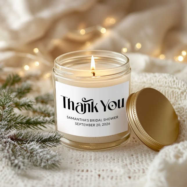 Elegantes Typografy Brautparty Vielen Dank Rechteckiger Aufkleber (Elegant Typography Bridal Shower Thank You Rectangular Sticker)