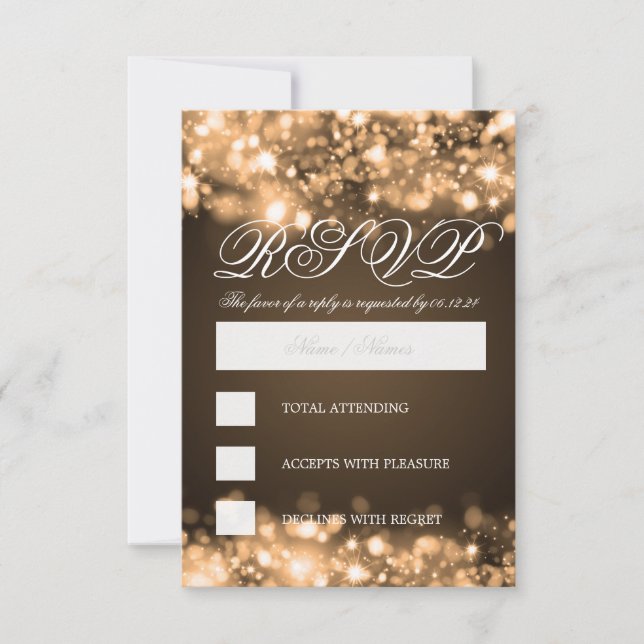 Elegantes UAWG Gold RSVP Karte (Vorderseite)