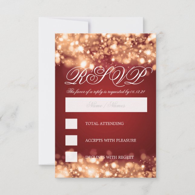 Elegantes UAWG Gold RSVP Karte (Vorderseite)