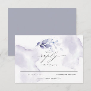 Elegantes UAWG Watercolor Foliage Violet RSVP Karte