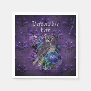 Elegantes Uhu Blumenkronleuchter lila Serviette