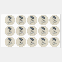 Elegantes ukrainisches Folk Art Round Labels Etiketten