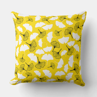 Elegantes umkehrbares Ginkgo-Biloba-Kunstmuster - Kissen