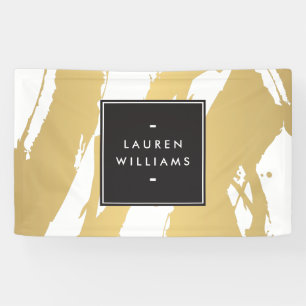 Elegantes und Abstraktes Gold Pinselstriche Banner