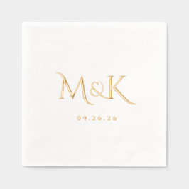 Elegantes und einfaches Hochzeitmonogramm Servietten Mit Folie