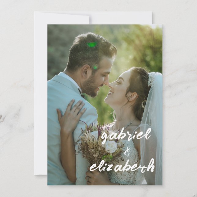 Elegantes und einfaches Luxus-Blue-Hochzeitsangebo Einladung (Rückseite)