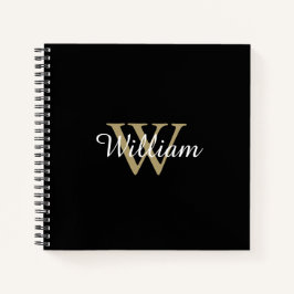 Elegantes und einfaches Personalisiertes Monogramm Notizbuch