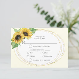 Elegantes und einfaches Sonnenblumen-UAWG RSVP Karte