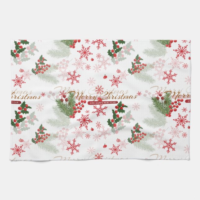 Elegantes und einfaches Weihnachtsmuster Küchentuch (Horizontal)