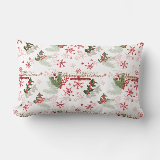 Elegantes und einfaches Weihnachtsmuster Lendenkissen (Vorderseite)