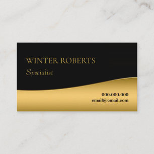 Elegantes und elegantes Schwarz und Gold Visitenkarte