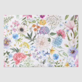 Elegantes und farbenfrohes Wildblume-Muster Seidenpapier