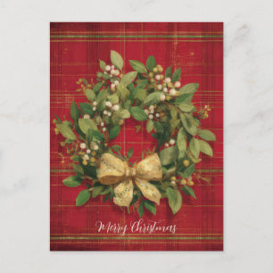 Elegantes und festliches Weihnachtskranzdesign Feiertagspostkarte