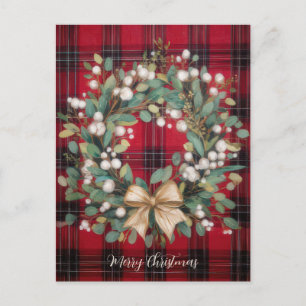 Elegantes und festliches Weihnachtskranzdesign Feiertagspostkarte