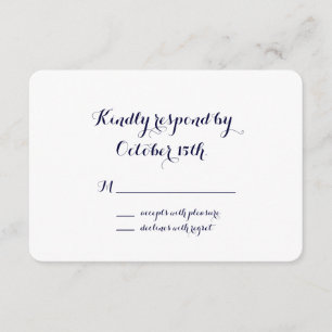 Elegantes und klassisches Marine-Blau u. Weiß UAWG RSVP Karte
