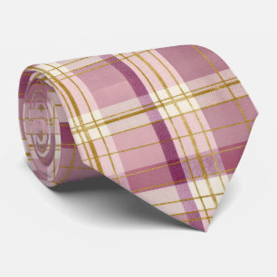 Elegantes und klassisches rosa Karo-Gingham-Muster Krawatte