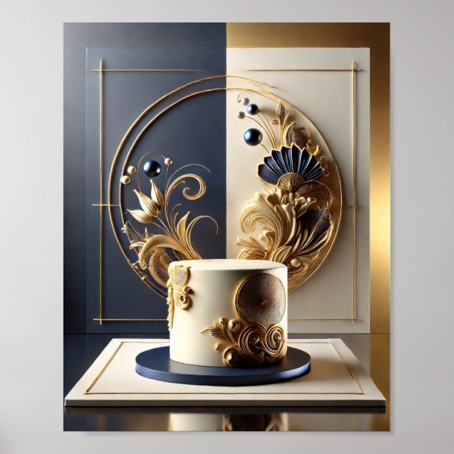 Elegantes und luxuriöses Cake Design Poster (Vorne)