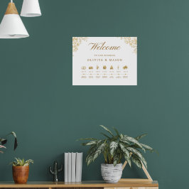 Elegantes und minimales Hochzeitsablauf-Schild  Poster