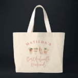 Elegantes und modernes Aquarellgetränk Bachelorett Jumbo Stoffbeutel<br><div class="desc">Elegante und moderne Aquarellgetränke Bachelorette Wochenende Tote Tasche. Idea Geschenk von passenden Mädchen Outfit.</div>