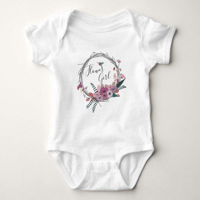 Elegantes und modernes Blume-Kranz-Blume Baby Strampler (Vorderseite)