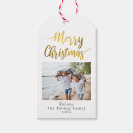 Elegantes und modernes Foto der Goldenen Foil Fami Geschenkanhänger