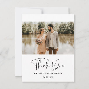 Elegantes und modernes Foto für Hochzeiten Vielen  Dankeskarte