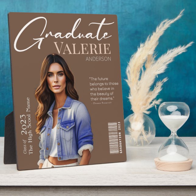 ✨ Elegantes und Modernes Graduate Foto Plaque Fotoplatte (Seite)