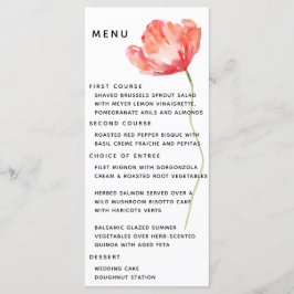 Elegantes und modernes Modern Poppy Red Wedding Me Menükarte