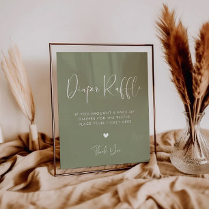 Elegantes und modernes Schild mit grünem Windeln