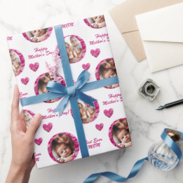 Elegantes und Niedliches 2-Foto, wünschenswert ros Geschenkpapier