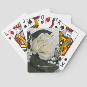 Elegantes und romantisches Weißes Rosenpersonalize Spielkarten