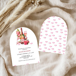 Elegantes und schicke Petals und Prosecco-Brautpar Einladung