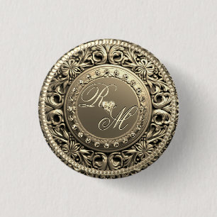 Elegantes und schönes Monogramm Button