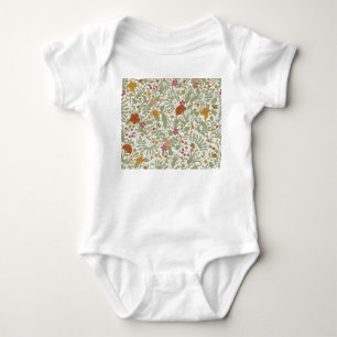 Elegantes und skurriles Blumenmuster. Baby Strampler