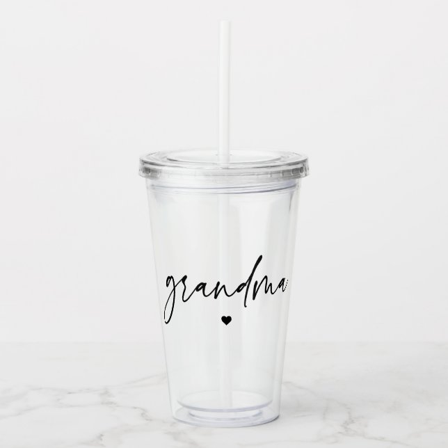 Elegantes und subtile rosa Grandma-Script-Geschenk Acryltrinkbecher (Vorderseite)