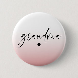 Elegantes und subtile rosa Grandma-Script-Geschenk Button