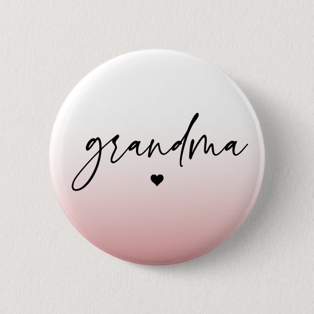 Elegantes und subtile rosa Grandma-Script-Geschenk Button (Vorderseite)