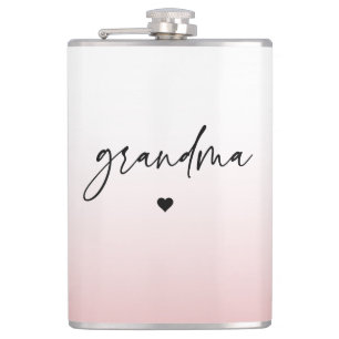 Elegantes und subtile rosa Grandma-Script-Geschenk Flachmann
