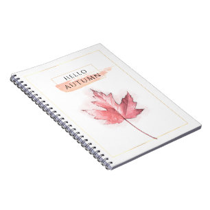 Elegantes und trendy Herbstblatt Zeichnend Notizblock