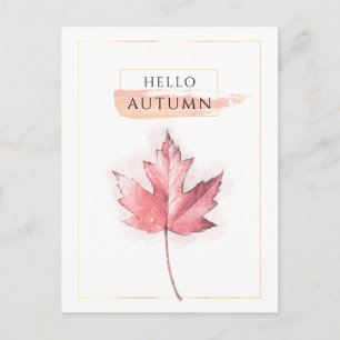 Elegantes und trendy Herbstblatt Zeichnend Postkarte