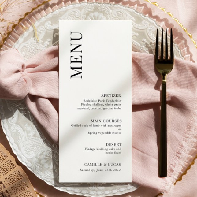 Elegantes und trendy Wedding Menu Menükarte (Von Creator hochgeladen)