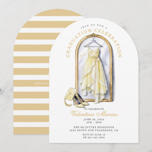 Elegantes und wunderliches gelbes Kleid Abschlussf Einladung