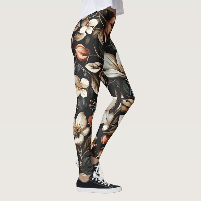 🌸 elegantes und zeitloses Blütenmuster🌸 Leggings (Rechts)