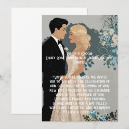 Elegantes und zeitloses Hochzeitsdesign Einladung