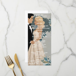 Elegantes und zeitloses Hochzeitsdesign Menükarte
