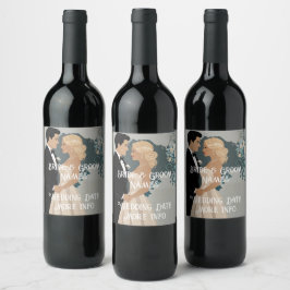 Elegantes und zeitloses Hochzeitsdesign Weinetikett