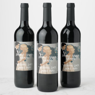 Elegantes und zeitloses Hochzeitsdesign Weinetikett