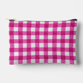 Elegantes Valentinsgruß-Rosa-Glitter-Tartan auf We Zubehörtasche